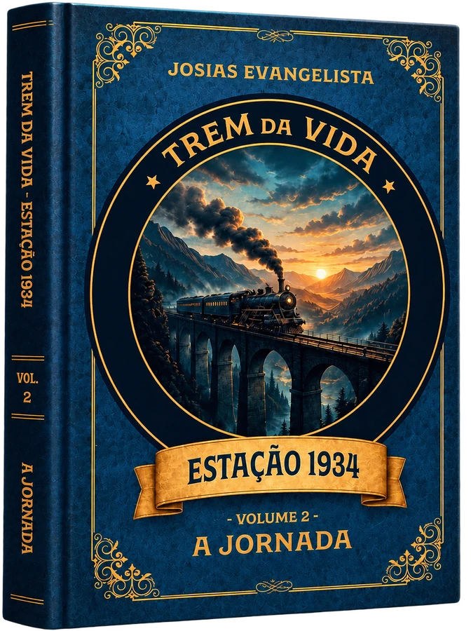 Livro do Volume 2 — A Jornada, capa em azul profundo
